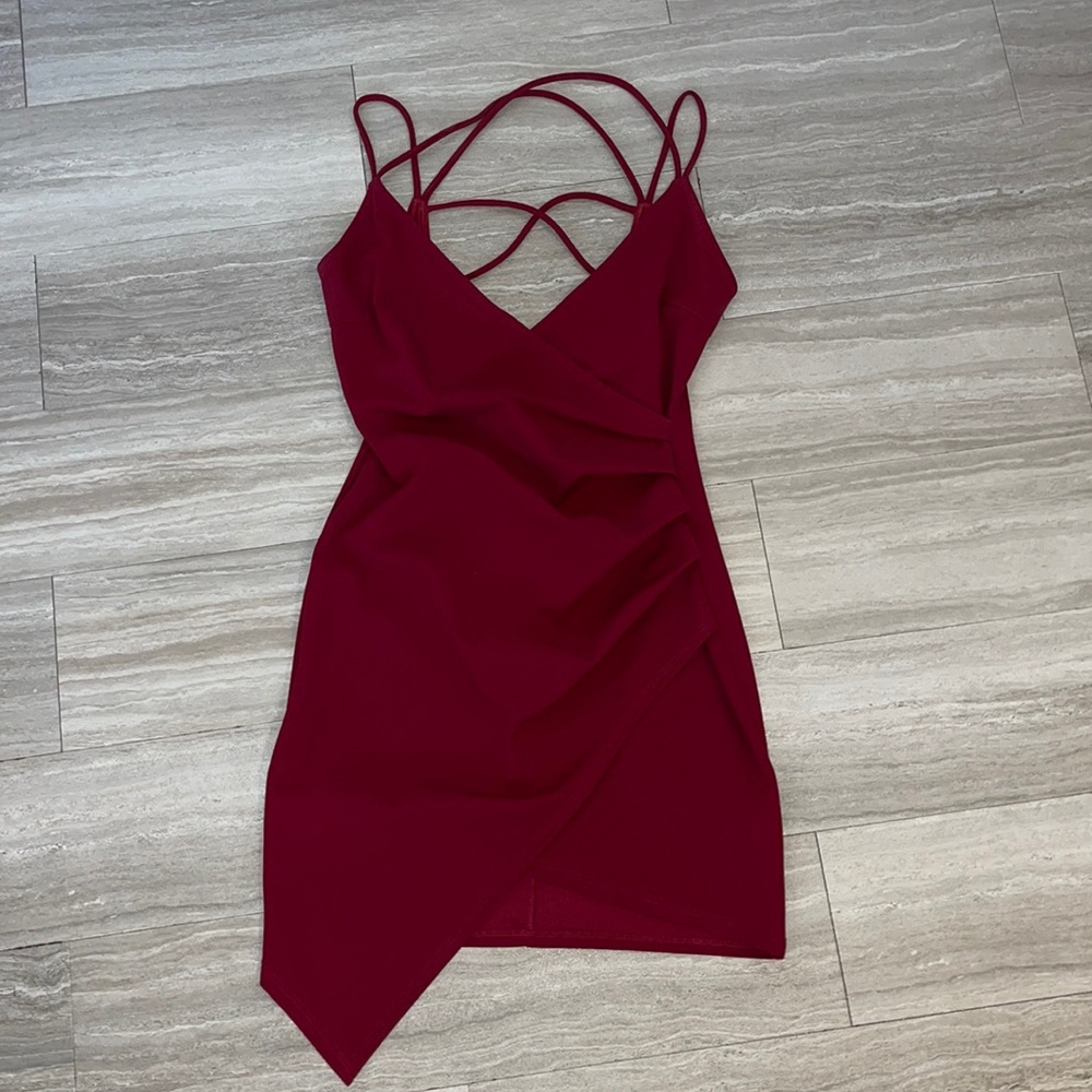 Sexy red dress with strappy back